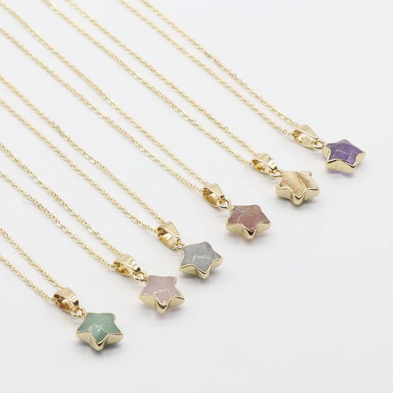 Ашмита 2019 пятиконечная звезда розовый кристалл Druzy Chakra натуральный камень