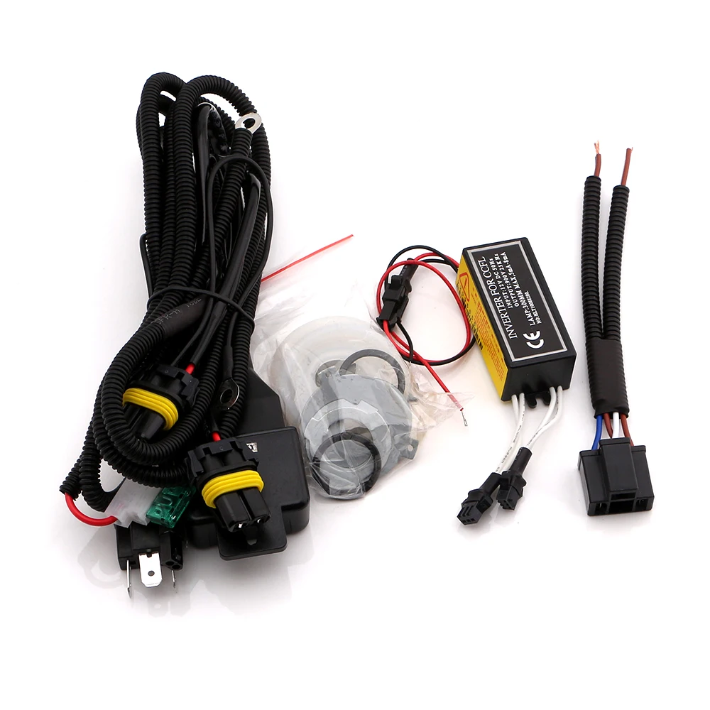 YM E-Bright 1 комплект (2 шт.) Мини 2 5 дюйма HID биксеноновые фары с ангельскими глазами