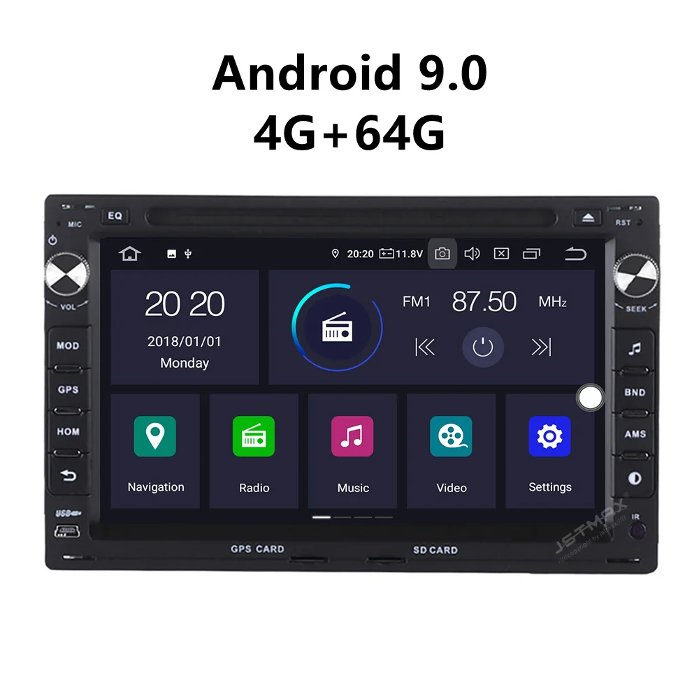 JSTMAX 7 'ɺndroid 9.0 4G + 64G ISP экран автомобильный DVD Радио стерео плеер для Golf Polo Passat