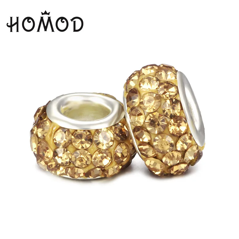 16 HOMOD модные 19 цветов DIY Стразы из смолы бусины Подходит для PandoraFits бренд подвески, браслеты, ожерелья Европейский ювелирные изделия - Окраска металла: 16
