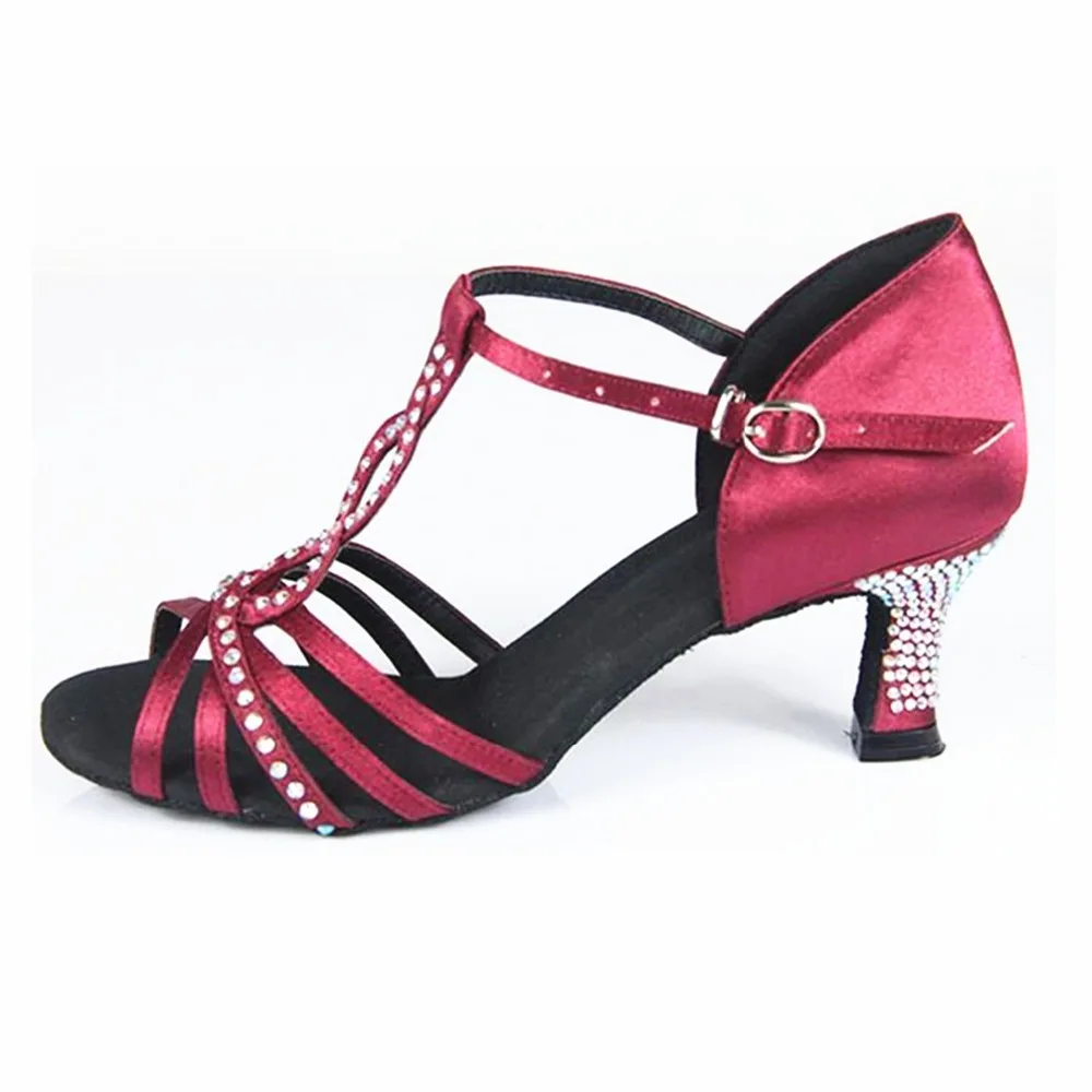 Танцевальная обувь для латинских танцев 2018 новый стиль розовый красный загар