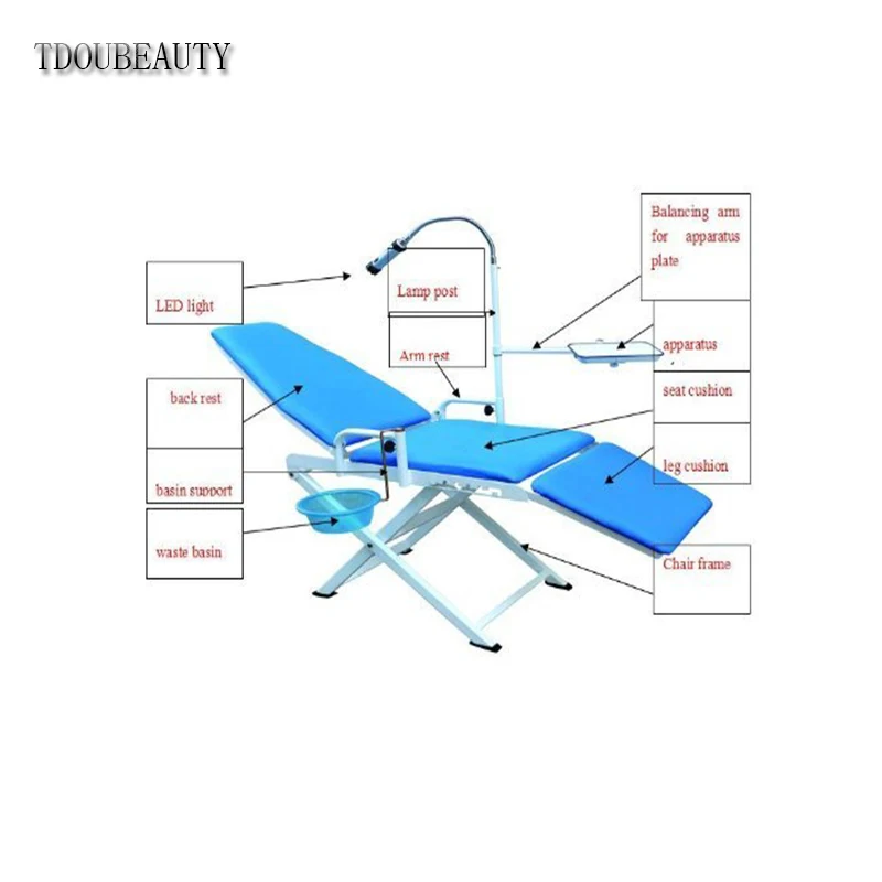Портативный стоматологический стул TDOUBEAUTY с подставсветильник для холодного
