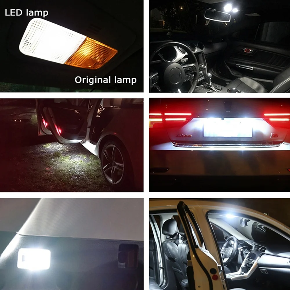 2x C5W LED  Bulb CANBUS 12V Festoon 31mm 36mm 41mm C10W Car Interior Light License Plate Reading Lamp 3030 SMD 6000K White 12V images - 6