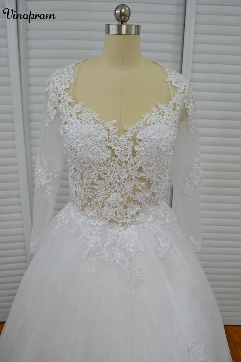 Бальное платье из тюля свадебные платья с длинным рукавом элегантные кружева