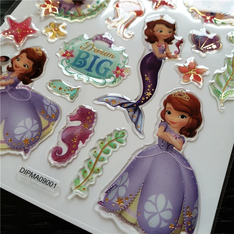 Disney блестящая кристальная наклейка детский стикер с рисунком из мультфильма замороженная наклейка София принцесса Микки Минни игрушки
