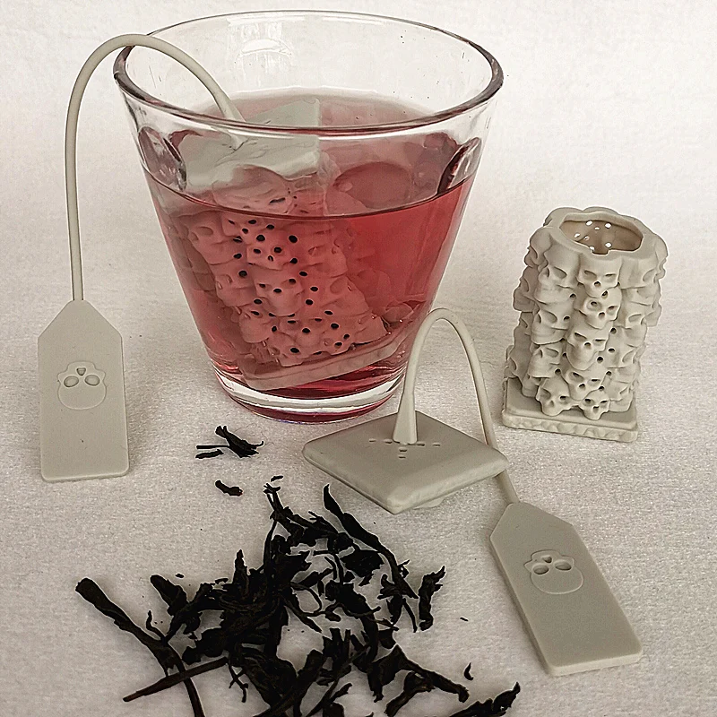 Silicone Tea Infuser Strainer Filter for Tea Bones Skull Tower - Food Grade image 3