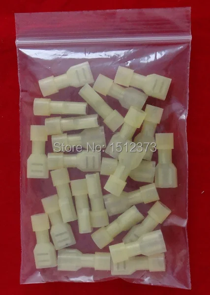 

25piece/bag Double Crimp Nylon Full-insulating Female terminl 12-10AWG(4-6square meter) FDFNY5-250 yellow color