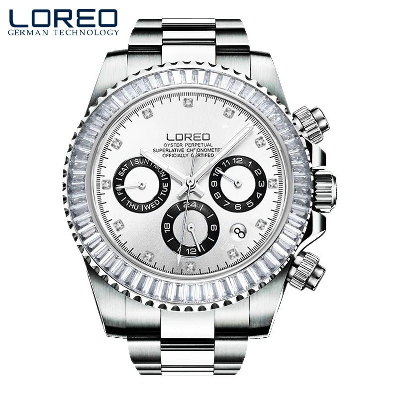 LOREO Элегантный автоматические механические diamond Многофункциональный