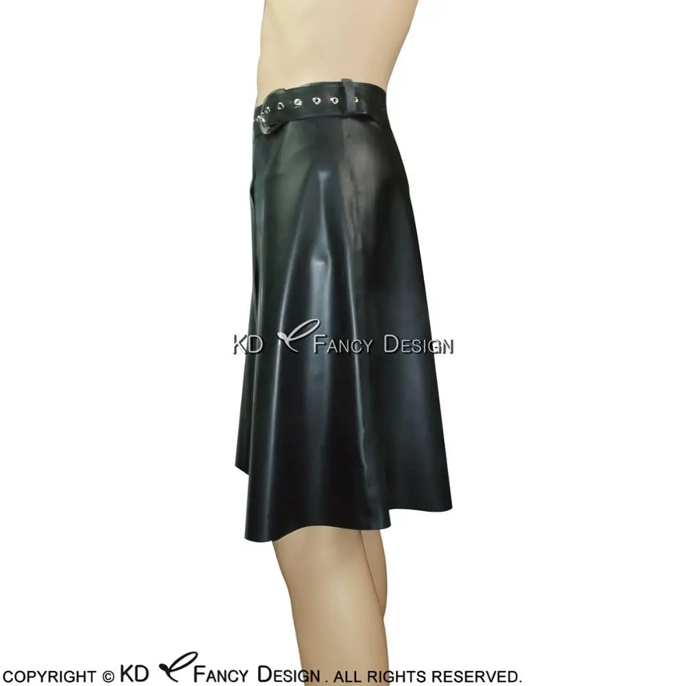 Черные сексуальные латексные юбки Kilt с ремнями короткая резиновая стандартная