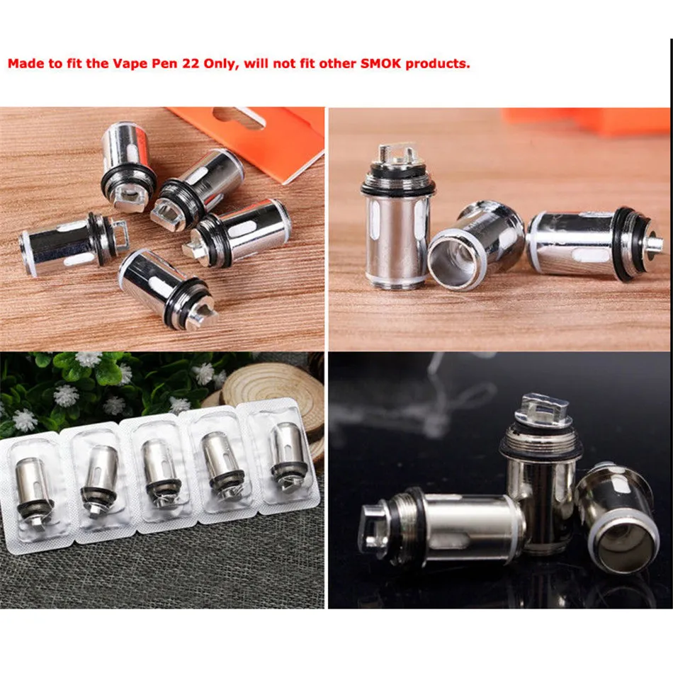 

5pcs ZZtech Finished Coil Replacement for SMOK Vape Pen 22 Electronic Cigarette Atomizer 0.3ohm Vape kit For SMOK Vape Pen 22