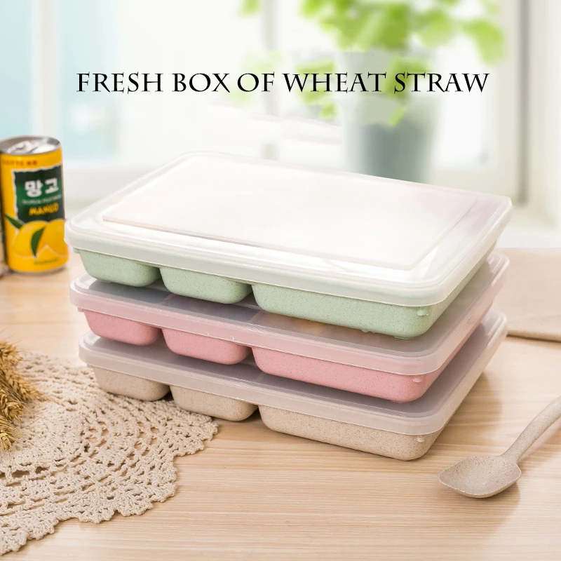 MICCK Microwavable Ланч-бокс для студентов, для пикника, офиса, школы, пшеницы, соломы, контейнер для еды, Экологичная теплоизоляция, Bento box