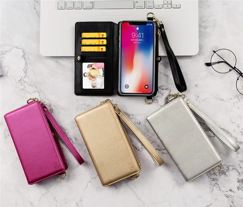 FTAIDKJ женский чехол из искусственной кожи для iPhone XS Max XR 10 X многофункциональный кошелек для телефона с отделением для карт откидная крышка для iPhone 7 8 6 6S Plus