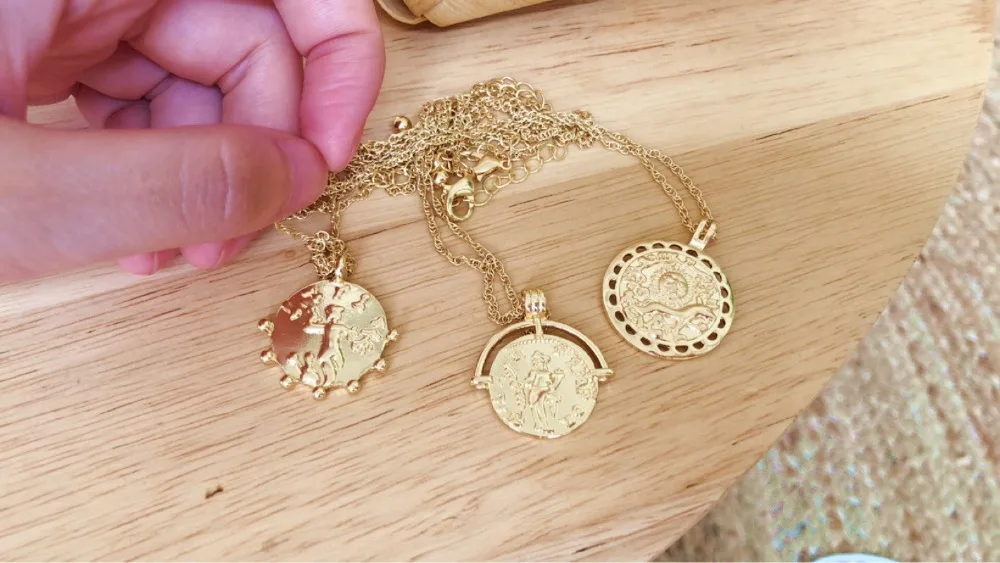 fashion jewelry Gold Alloy Round Rome coin Pendant Necklace | Украшения и аксессуары