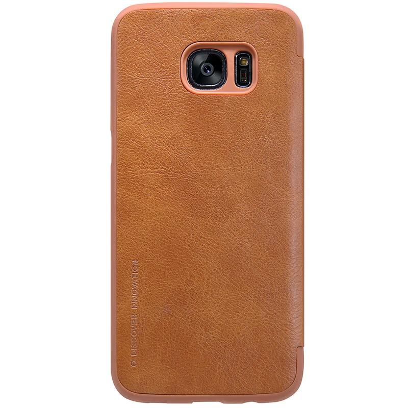 Nillkin for samsung s7 edge case cover 5.5 inch Vintage Qin Flip PU leather hard plastic back view window samrt wake up |