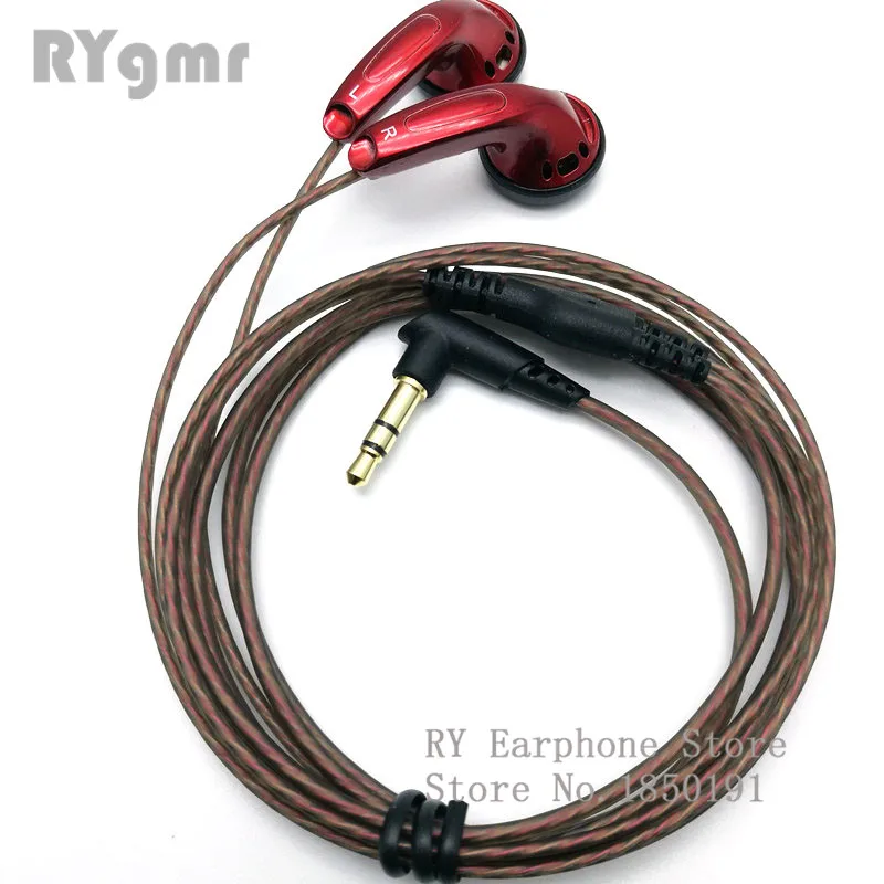 RY4S оригинальные наушники-вкладыши 15 мм качество музыки звук HIFI наушники(MX500 стильные наушники) 3,5 мм L изгиб hifi кабель - Цвет: RY4S Red NO Mic