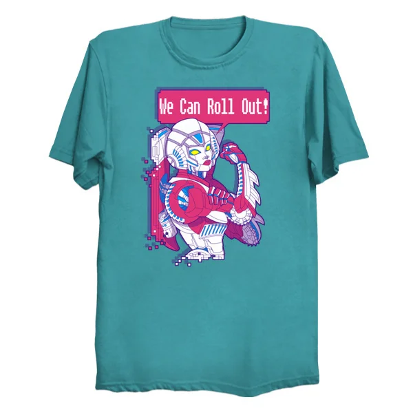 Новые печатные для мужчин футболка хлопковая FEMBOTS объединить! Женская с коротким