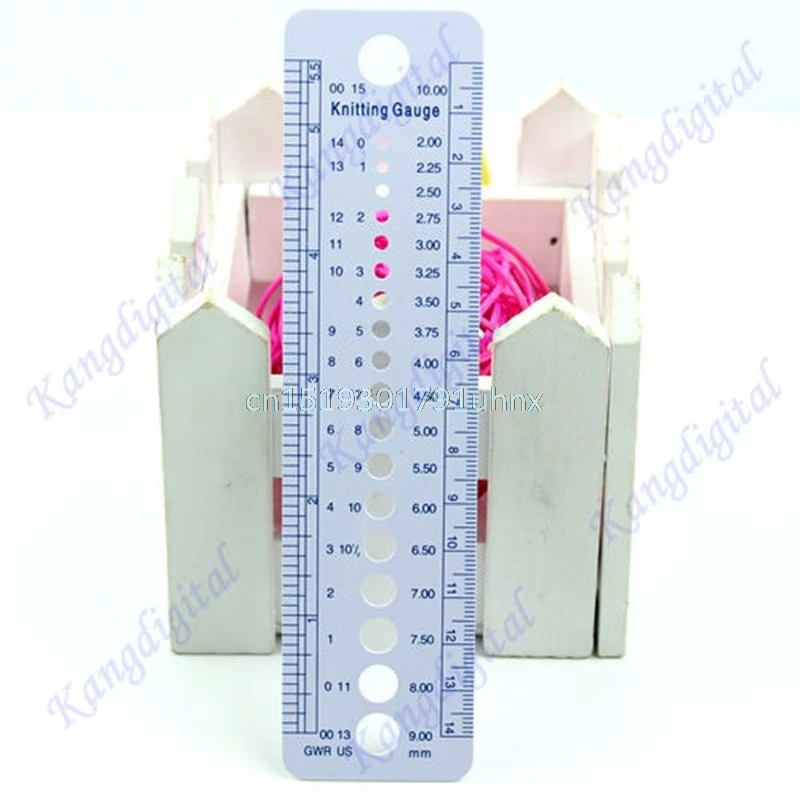 

Durable Plastic Knitting Needle Size Gauge Ruler