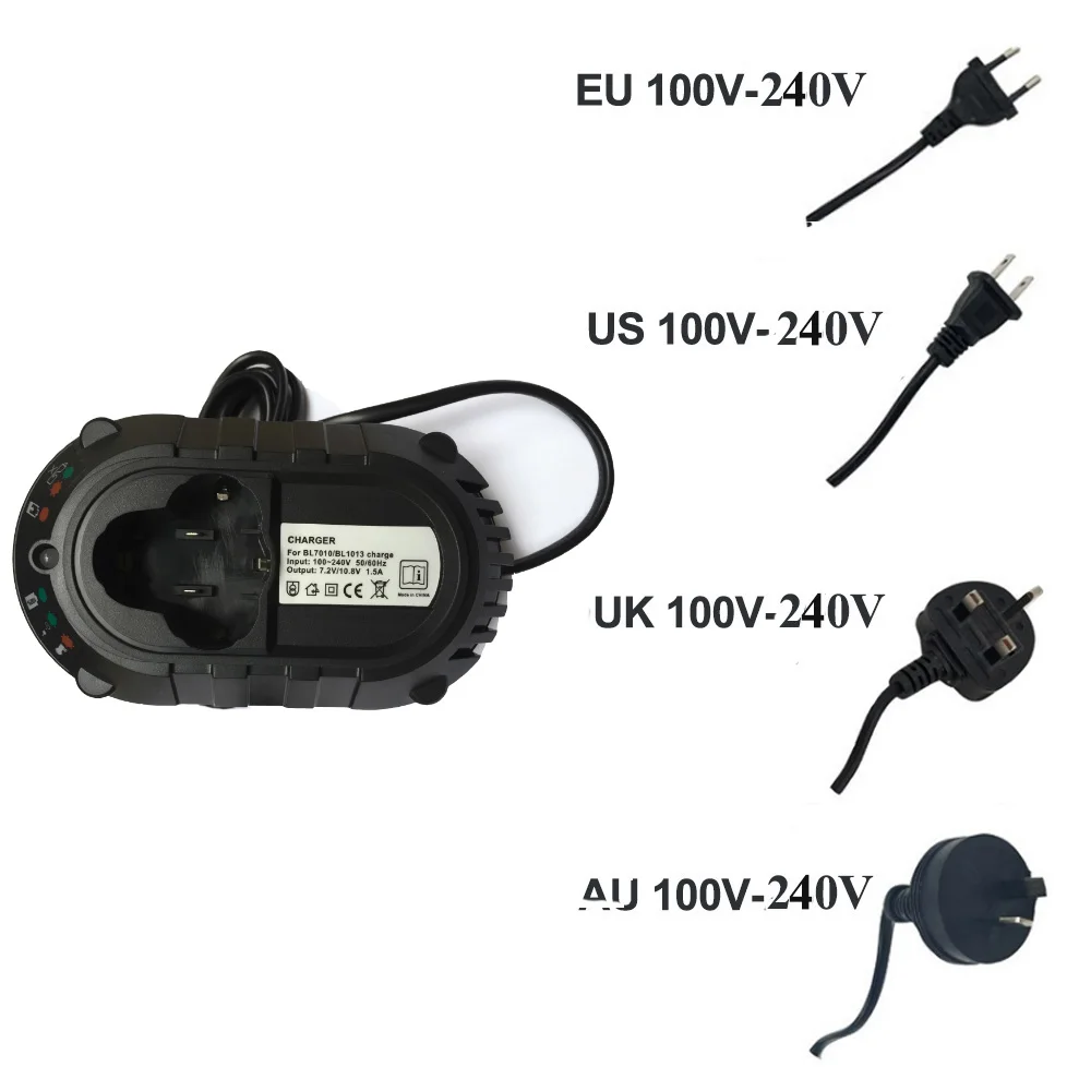 Для Makita BL1013 BL7010 Замена Батарея Зарядное устройство BL1014 7,2 В 10,8 В литий-ионный Батарея DC10WA электродрель Мощность инструмент