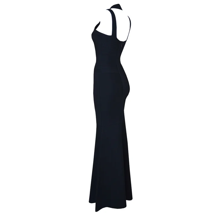 High Quality Black Sleeveless Bodycon Long Rayon Bandage Dress Evening Party | Женская одежда