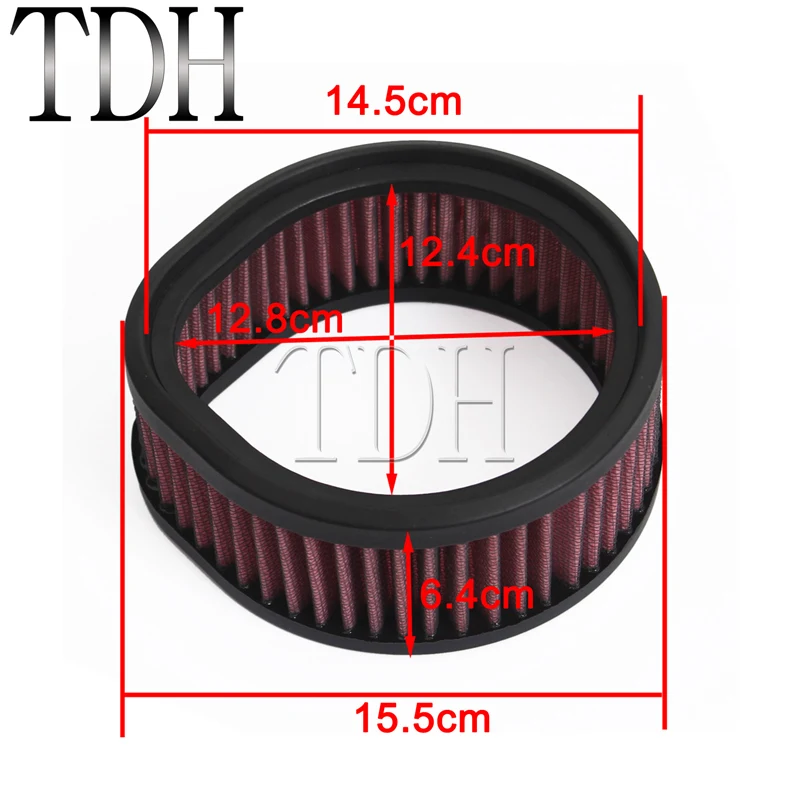 Универсальный красный мотоциклетный сменный воздушный фильтр для моделей Harley с