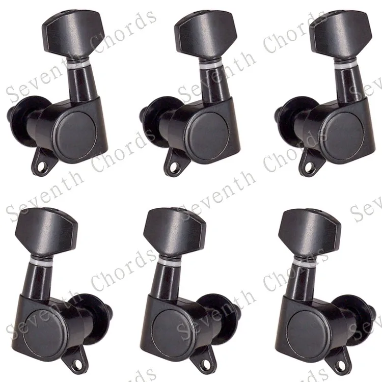 Набор 6 шт. Sealed-gear Guitar Tuning Pegs ключи тюнеры машинные головки для гитары-хромовый и черный и золотистый выбор