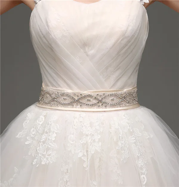 iLoveWedding Light Champagne Ball Gown Wedding Dresses Women Formal Tulle Lace Bridal Gowns With Sashes Vestidos de novia 30233 | Свадьбы и