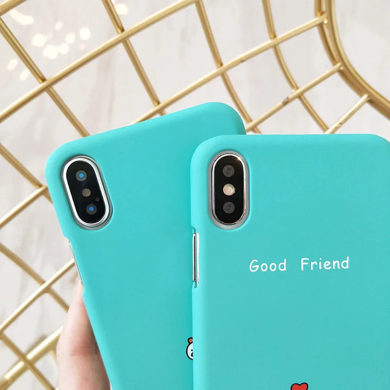 Cartoon Phone Cases for iPhone X XR XS Max Cute Chicken and Duck Slim Hard Back Cover 6 6s 7 8 Plus |