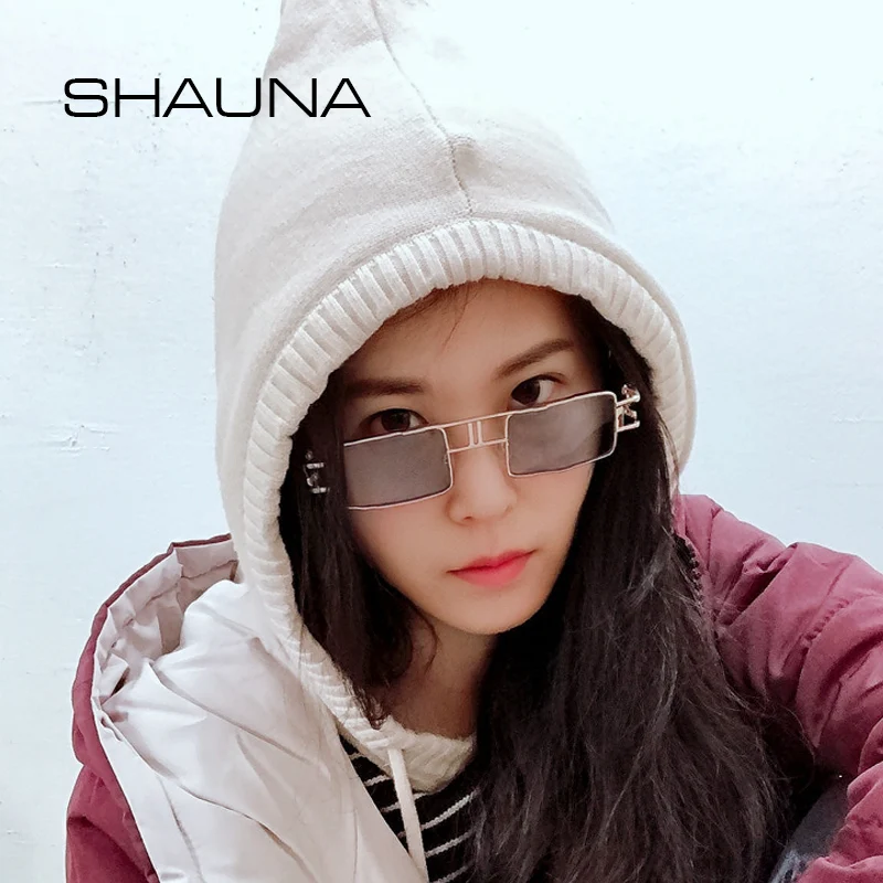 Shauna Ретро панк Квадратные Солнцезащитные очки для женщин розовые солнцезащитные