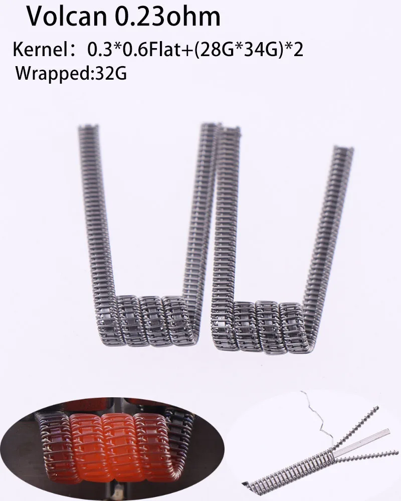 XYF 10 шт./лот Предварительно Построенная катушка Clapton Twisted ALIEN V2 clapton провода катушки сопротивления нагрева провода Fit RDA RDTA DIY распылитель