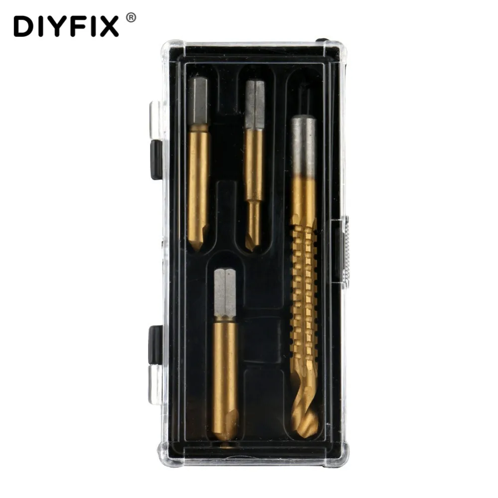 DIYFIX поврежденный Винт экстрактор с сверлильная поломки извлекатель для болта сверла легко руководство набор для приготовления чая 1 #2 #3 # жидкость для снятия Набор инструментов