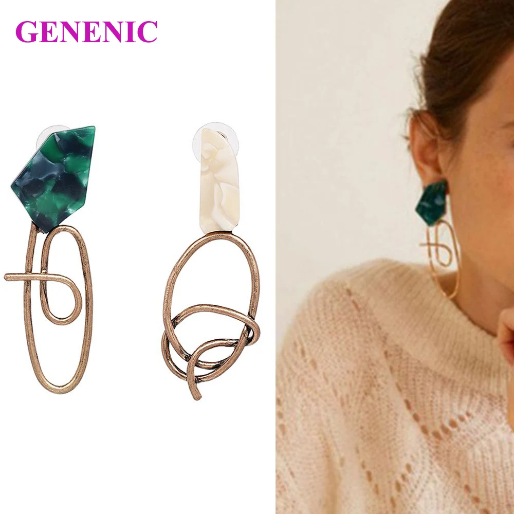 Винтажные шикарные акриловые серьги нерегулярные Висячие из смолы для женщин