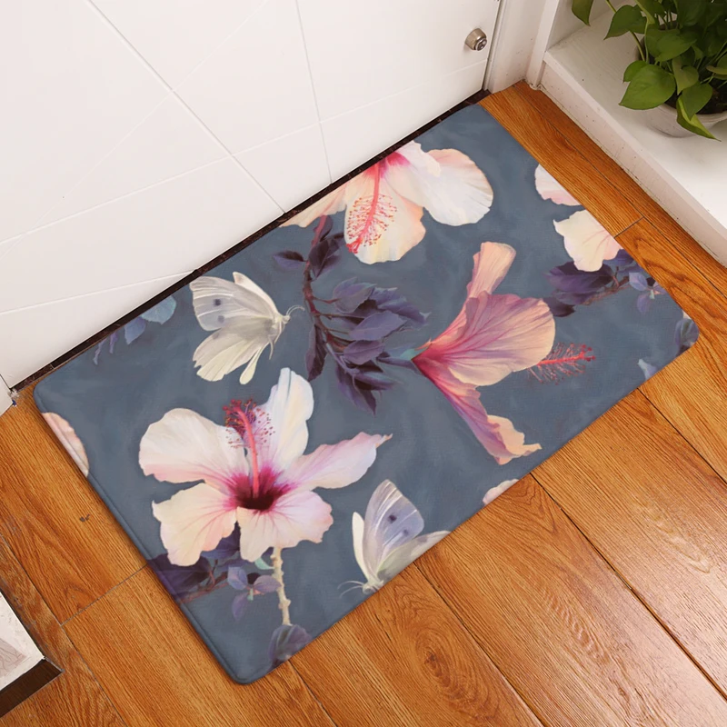 Модные стильные ковры с цветочным принтом противоскользящие напольные коврики