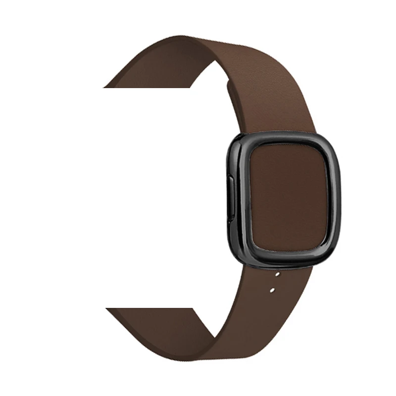 Brown 2 Кожаная Петля ремешок для apple watch группа 5 4 44/40 мм современный стиль браслет на запястье, аксессуары для наручных часов iWatch серии 3/2/1 42/38 мм - Цвет ремешка: Brown 2