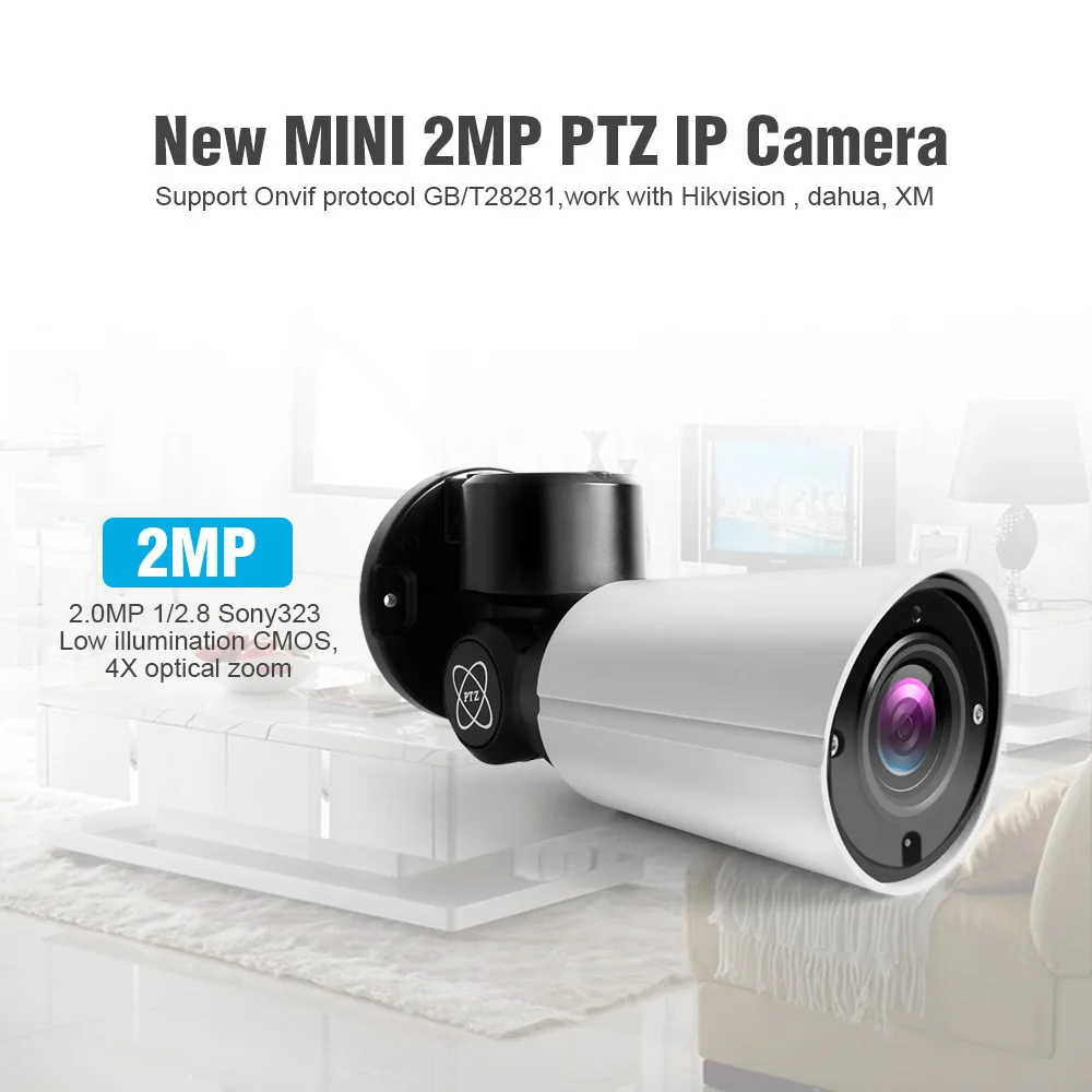 HD 1080P 2MP мини PTZ Bullet IP камера Открытый водонепроницаемый 4X оптический зум 50 м ИК ночного видения CCTV камера безопасности P2P 48 в POE