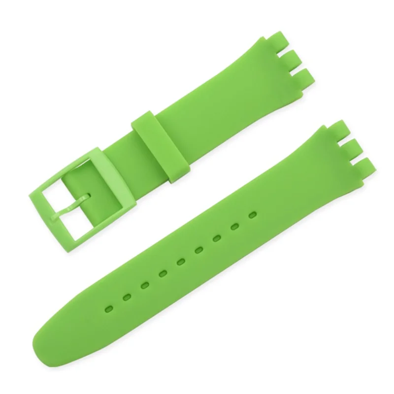 green Ремешок для часов образец ремешка Пряжка для SWATCH силиконовый ремешок для часов 12 мм 16 мм 17 мм 19 мм 20 мм резиновый ремешок аксессуары для часов - Цвет ремешка: green