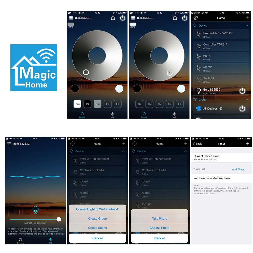 Беспроводной светодиодный смарт контроллер IFTTT для телефонов на Android и IOS|Модули