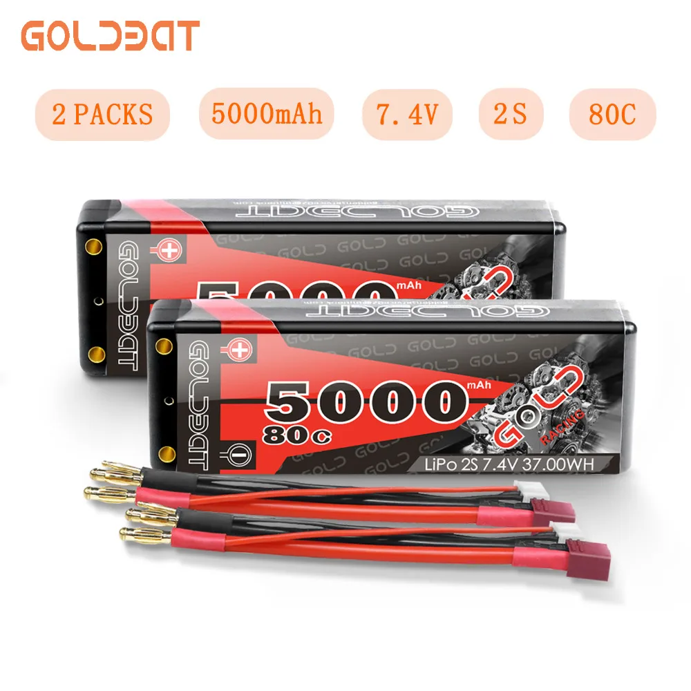 Аккумулятор GOLDBAT 7 4 В lipo 2 блока 5000 мАч аккумулятор 80c 2S Lipo перезаряжаемый с