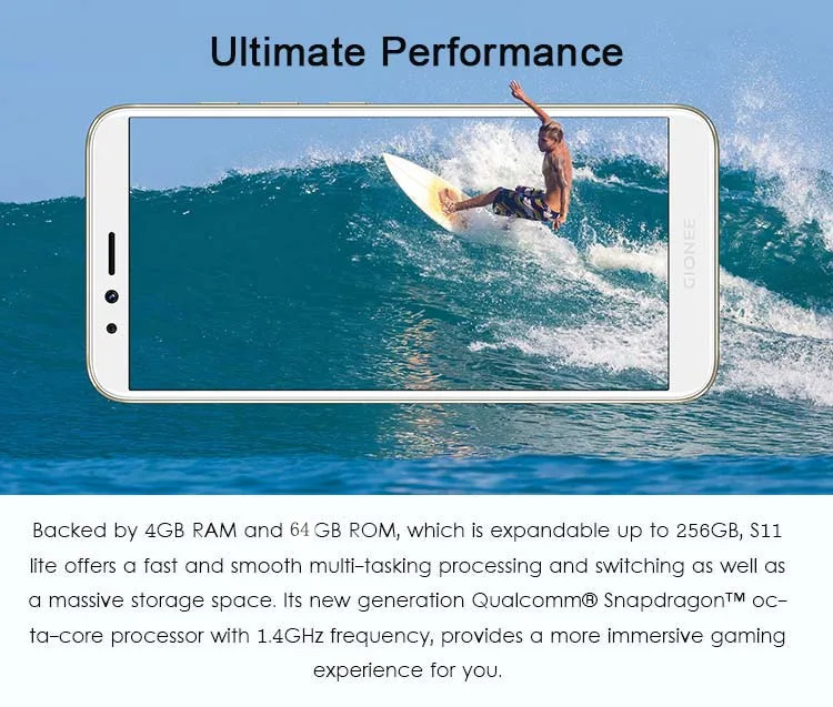 Мобильный телефон Global Gionee S11 Lite 4G 32G FDD LTE Android 7 1 Восьмиядерный процессор Snapdragon две