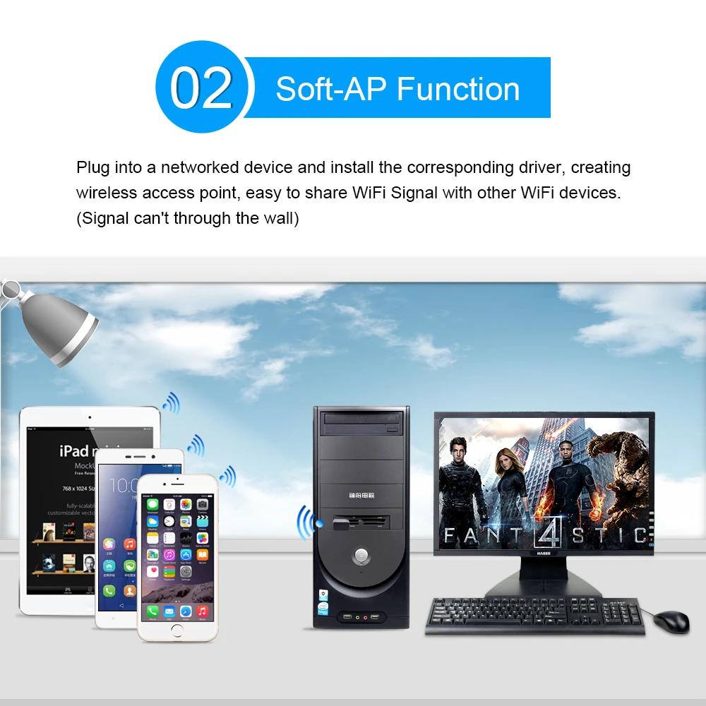 USB wi fi адаптер 600 Мбит/с 2 4 + 5 8 ГГц 802.11ac|Сетевые карты| |