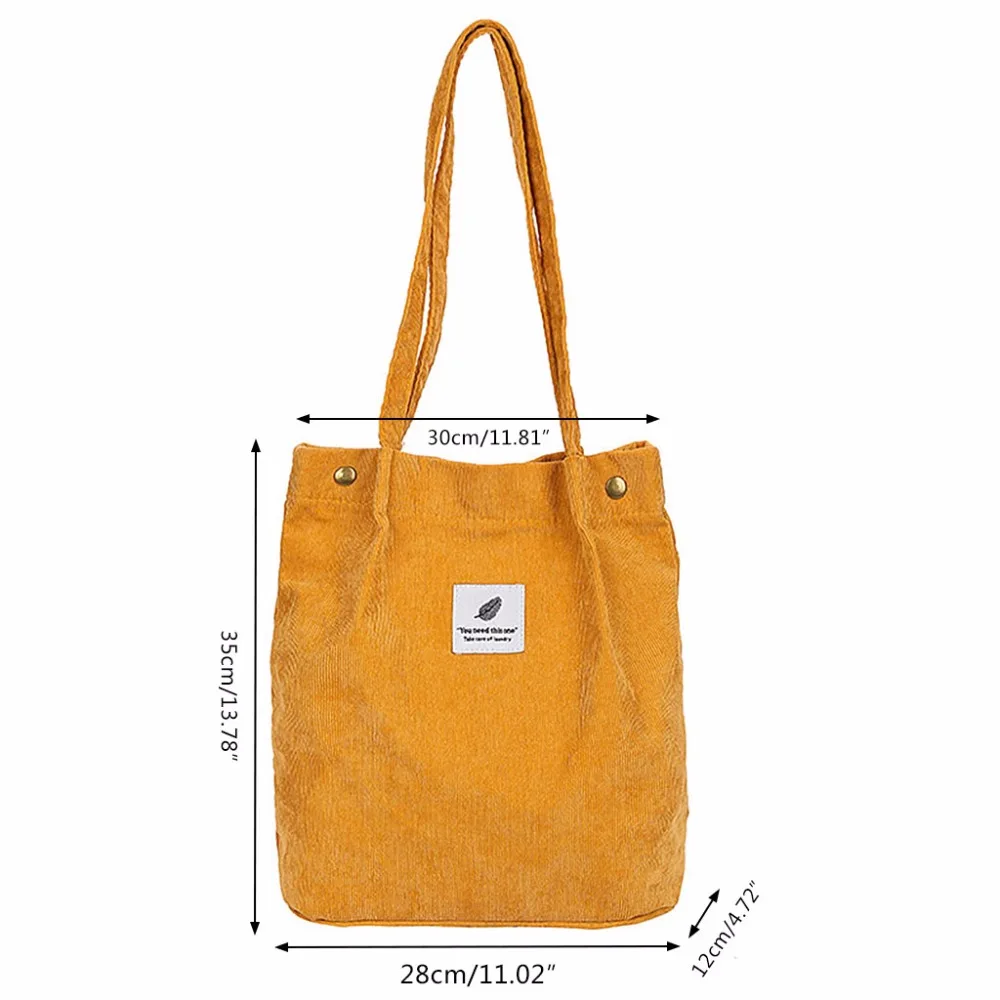 

Fashion Women Corduroy Shopping Shoulder Bag Casual Messenger Lady Tote Handbag