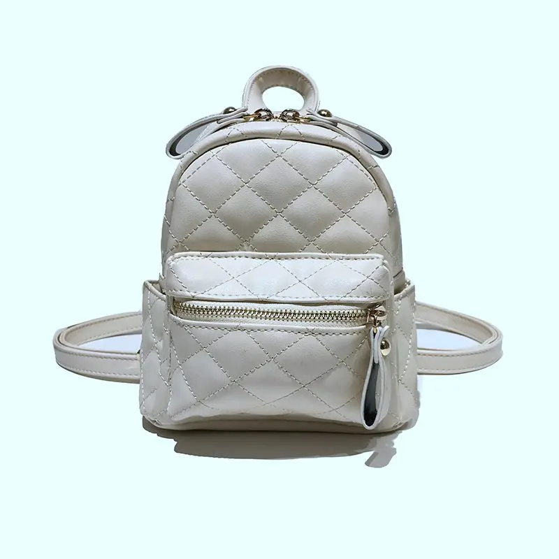 Beiluoshi women's Новая модная Южнокорейская версия стильного мини-рюкзака женский рюкзак повседневный рюкзак - Цвет: Белый