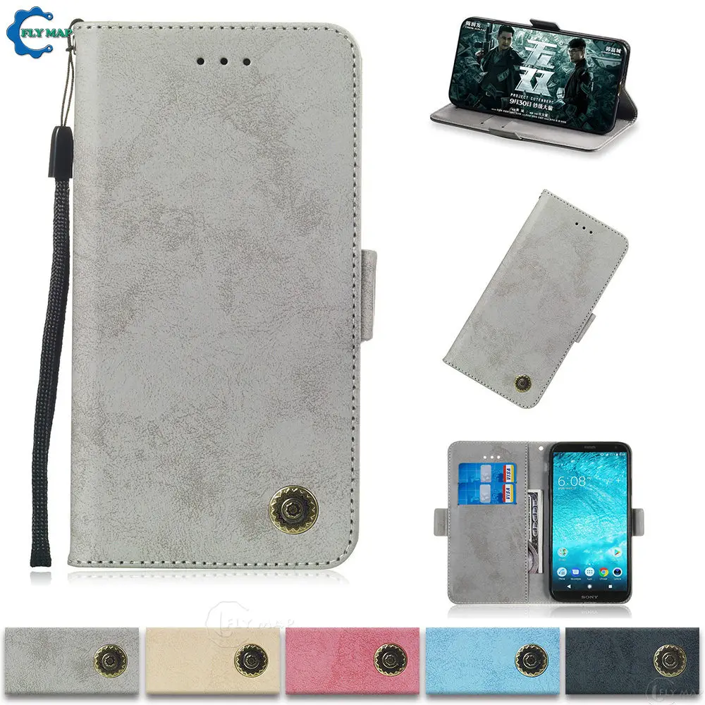 Ретро чехол для SONY Xperia XZ2/XZ2 Компактный флип кошелек кожаный силиконовый мягкий Sony