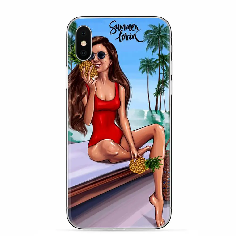 Модный Рождественский Мягкий ТПУ чехол для телефона iPhone 8 7 6 6S Plus 5S SE X XR XS Max