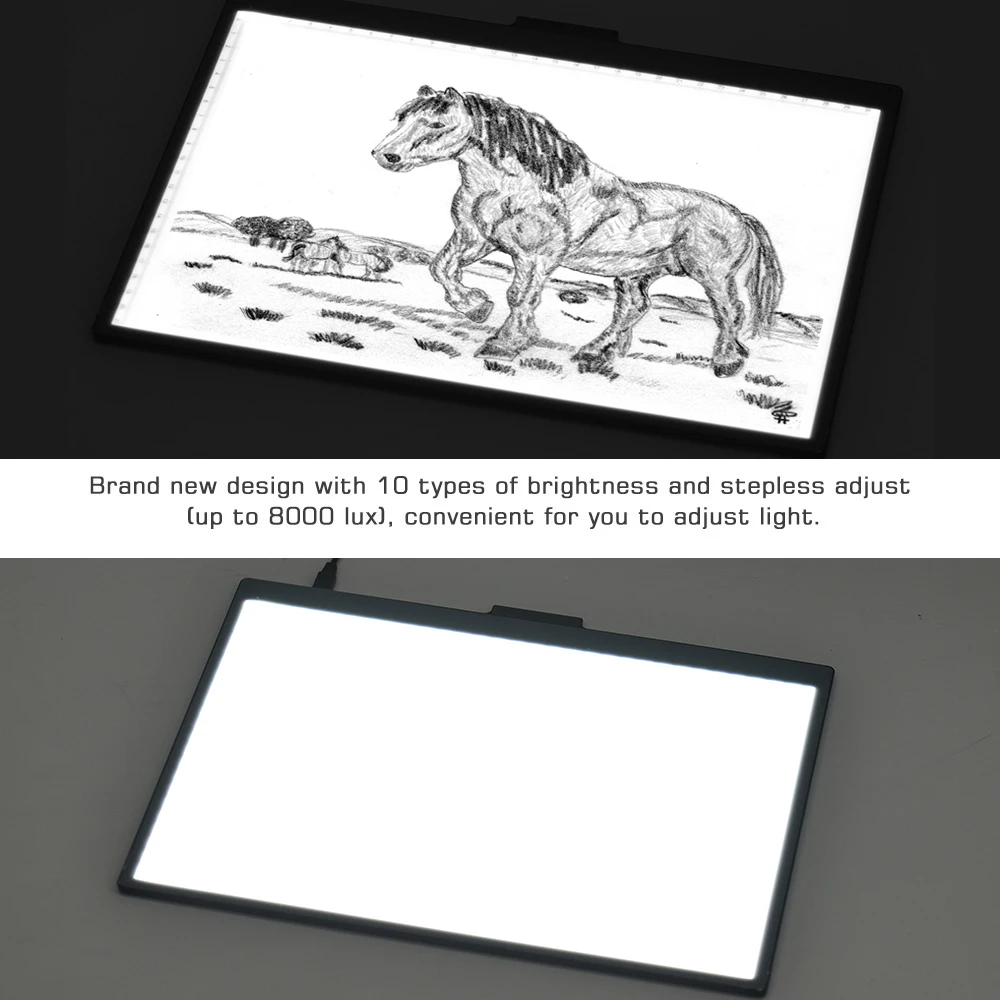 

LED Art craft A4 Copy Tablet Light Box Tracing Light Copy board 10 Level Wrtiting Tablet Drawing Board Pad Dimming Powered