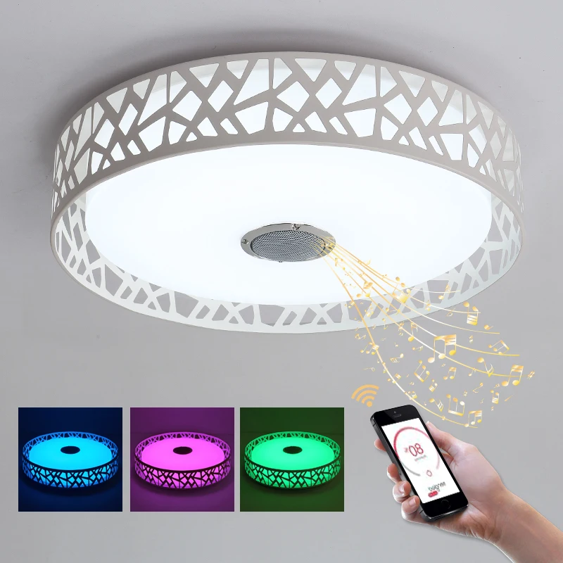 Современный светодиодный светильник люстра с Bluetooth управлением изменением цвета