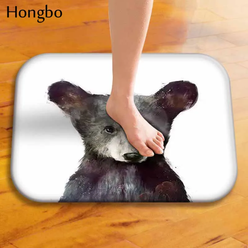 Hongbo Кот Сова двери коврики фланелевый ковер животный узор вход напольный коврик нескользящий входной коврик