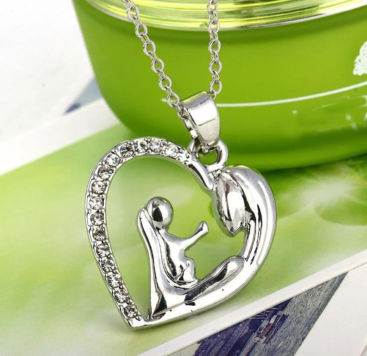 Ожерелье hzew с подвеской в форме сердца подарок на день матери мамы ребенка семья