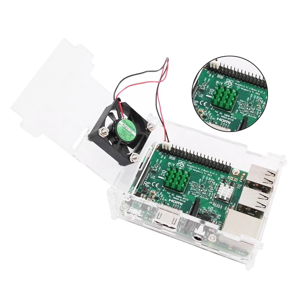 Для Raspberry Pi 3B +/3B/2B/B + модель 3 акриловый чехол Прозрачная крышка корпуса с