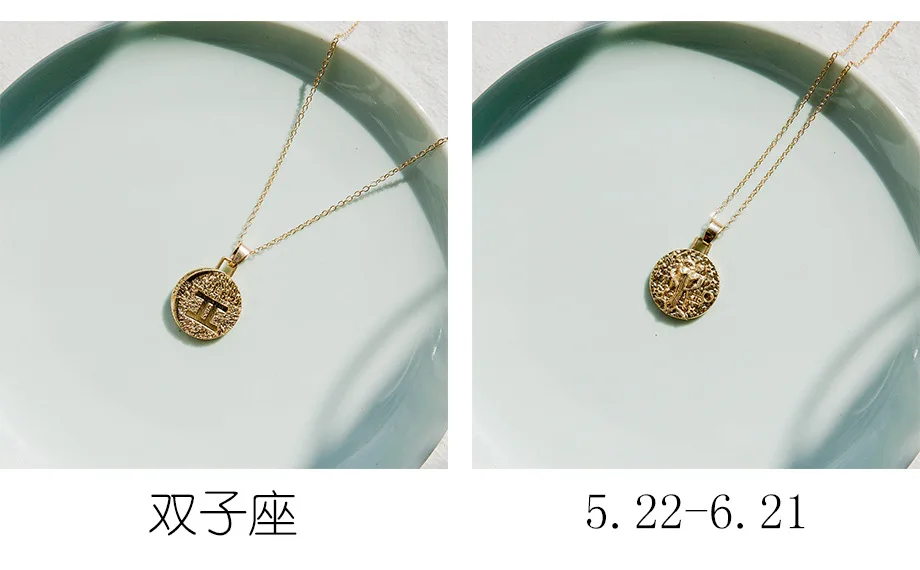 Gemini 1 шт. Знак зодиака ожерелье 12 Созвездие ожерелье s Небесный Keepsake ювелирные изделия Дева Телец Leo Близнецы Bijoux Femme Мода - Окраска металла: Gemini