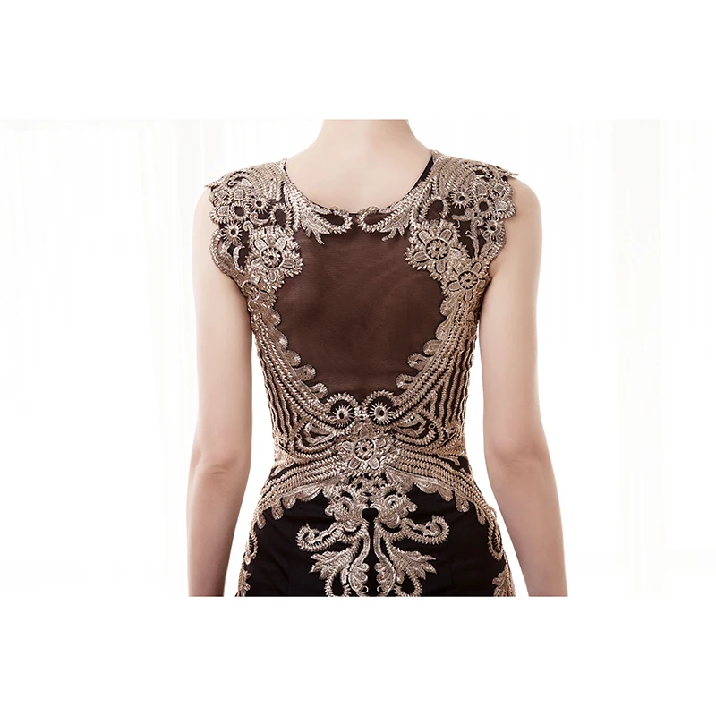 See Through Black Evening Dresses 2019 Mermaid Cap Sleeve Sheer Back Appliques Lace Prom Dress Luxury African Gown | Свадьбы и